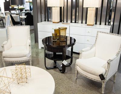 Round Modern Side Table Art Deco Inspired