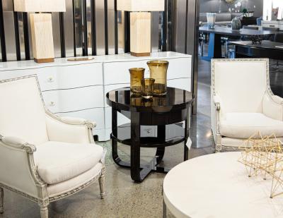 Round Modern Side Table Art Deco Inspired