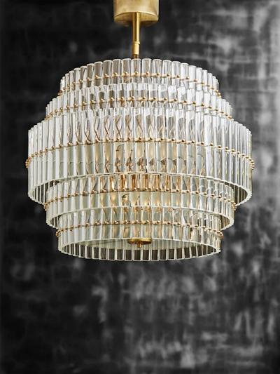Round Multi Layers Glass Chandelier