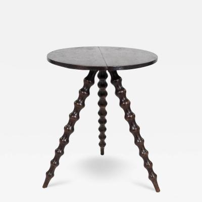 Round Oak Gypsy Table With Three Splayed Bobbin Turned Legs English Circa 1870