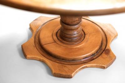 Round Pine Pedestal Table