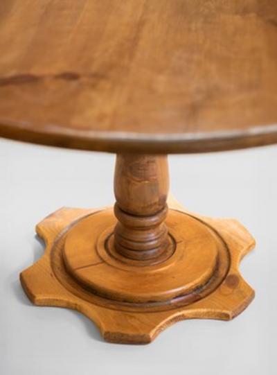 Round Pine Pedestal Table