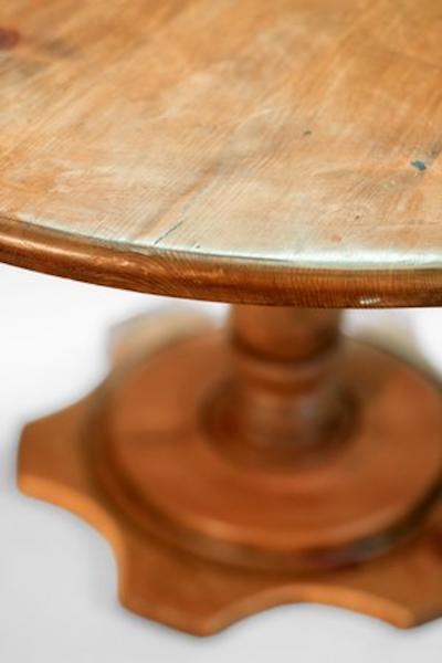 Round Pine Pedestal Table