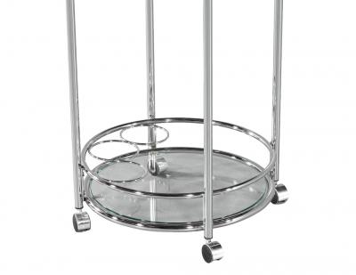 Round Polished Metal Bar Cart