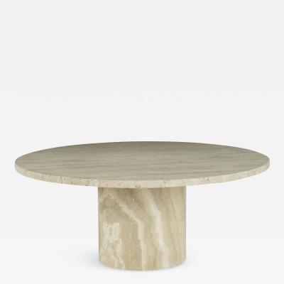 Round Polished Travertine Coffee Table