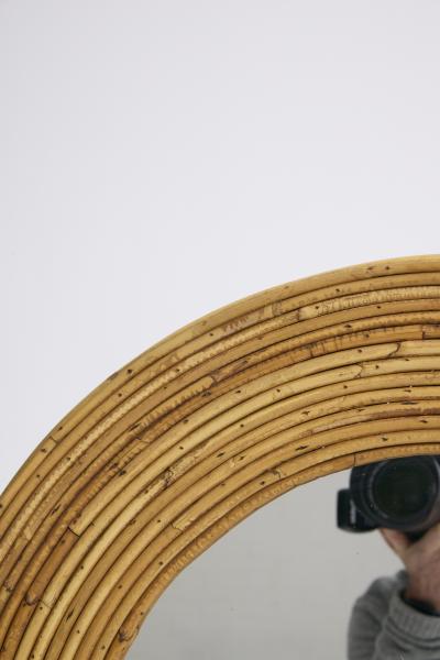 Round Rattan Mirror