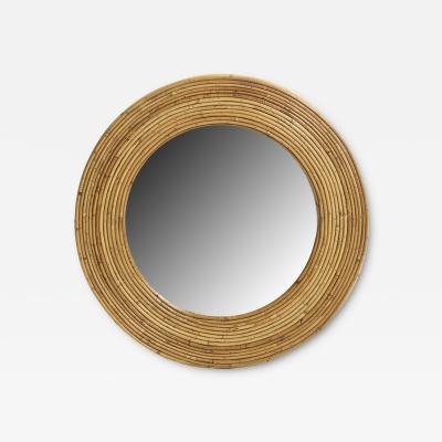 Round Rattan Mirror