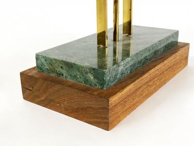 Round Sculpture in Brass with Rectangular Base