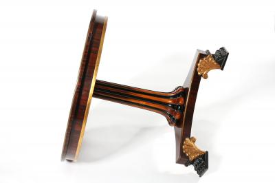 Round Shape Marquetry Top Pedestal Center Table