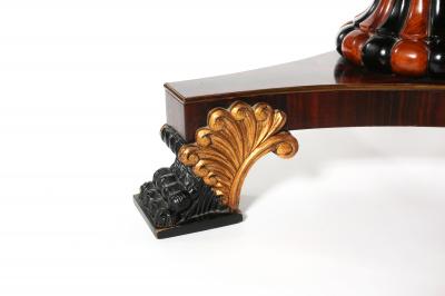 Round Shape Marquetry Top Pedestal Center Table