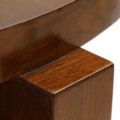 Round Two Tiered Art Deco Walnut Side Table