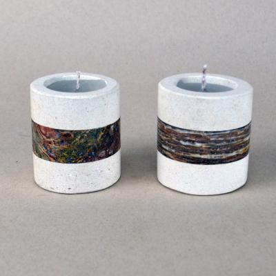 Round based Onyx Candle Holder with band