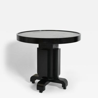 Round ebonised art deco geometric side table 1930s 
