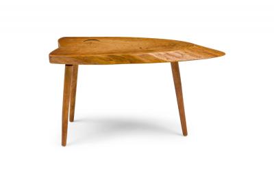 Roy Sheldon Roy Sheldon American Mid Century Tripod Free Edge Cocktail Table