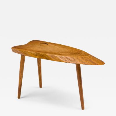 Roy Sheldon Roy Sheldon American Mid Century Tripod Free Edge Cocktail Table
