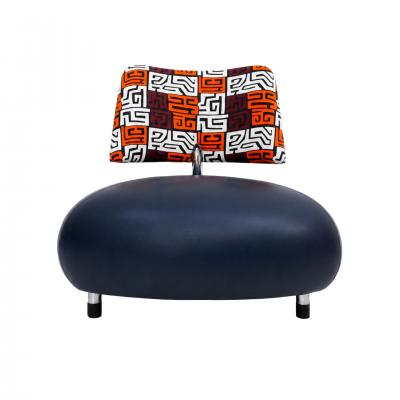 Roy de Scheemaker Postmodern Scheemaker Pallone For Ledoux Leather And Fabric Dutch Armchairs 1989