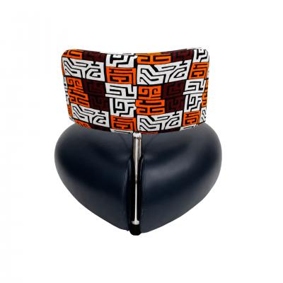 Roy de Scheemaker Postmodern Scheemaker Pallone For Ledoux Leather And Fabric Dutch Armchairs 1989