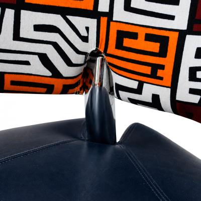 Roy de Scheemaker Postmodern Scheemaker Pallone For Ledoux Leather And Fabric Dutch Armchairs 1989