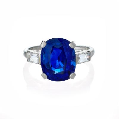 Royal Blue Burma AGL No Heat Sapphire Ring