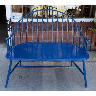 Royal Blue Enamel Aluminum Windsor Bench