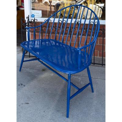 Royal Blue Enamel Aluminum Windsor Bench