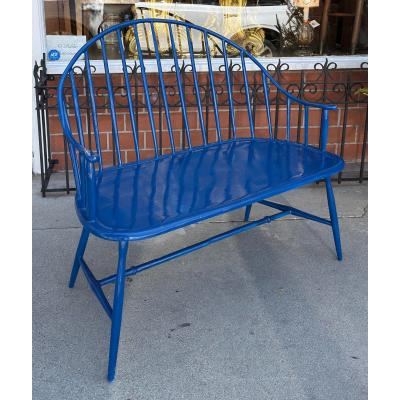 Royal Blue Enamel Aluminum Windsor Bench