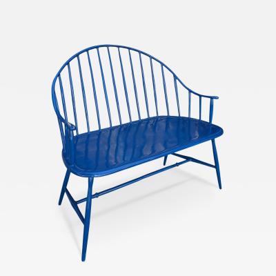 Royal Blue Enamel Aluminum Windsor Bench