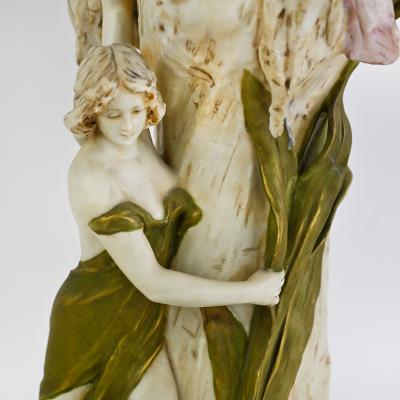 Royal DUX BOHEMIA Royal Dux Bohemia Water Lily Nymph Art Nouveau Vase