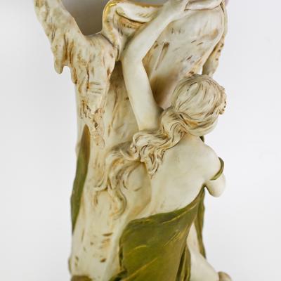 Royal DUX BOHEMIA Royal Dux Bohemia Water Lily Nymph Art Nouveau Vase