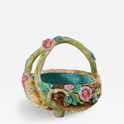 Royal Worcester Majolica Floral Basket