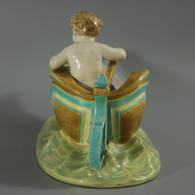 Royal Worcester Majolica Putti in Gondola Dish