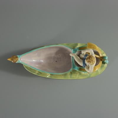 Royal Worcester Majolica Putti in Gondola Dish