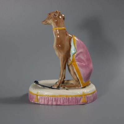 Royal Worcester Royal Worcester Majolica Greyhound Figure