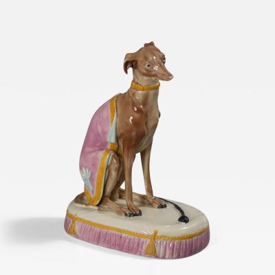 Royal Worcester Royal Worcester Majolica Greyhound Figure