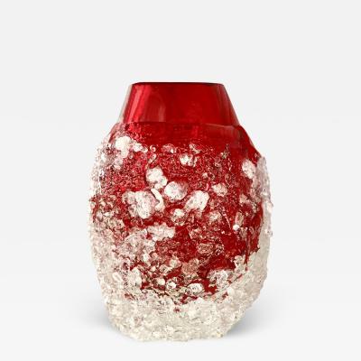 Ruby Red Murano Cotisso Glass Vase