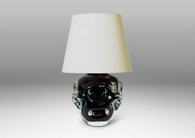 Ruda Glasbruk Pair of Petite Table Lamps in Violet Crystal by by G te Augustsson for Ruda