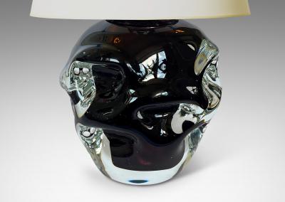 Ruda Glasbruk Pair of Petite Table Lamps in Violet Crystal by by G te Augustsson for Ruda