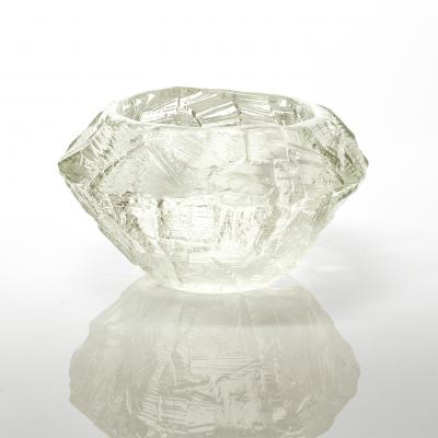 Ruda Glasbruk SCANDINAVIAN MODERN SWEDISH MID CENTURY CLEAR GLASS BOWL BY RUDA 
