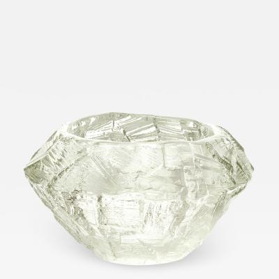 Ruda Glasbruk SCANDINAVIAN MODERN SWEDISH MID CENTURY CLEAR GLASS BOWL BY RUDA 