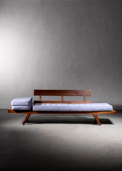Rude Osolnik Rude Osolnik Studio Crafted Wooden Sofa USA 1960s