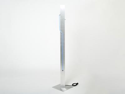 Rudi Stern Blue Neon steel Floor Lamp by Rudi Stern and Dan Chelsea for Kovacs 1983