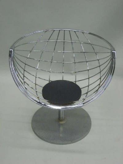 Rudi Verelst Pair of Belgian Mid Century Modern Chrome Steel Lounge Chairs by Rudi Verelst