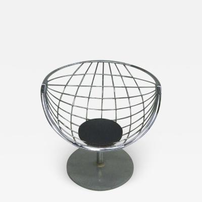 Rudi Verelst Pair of Belgian Mid Century Modern Chrome Steel Lounge Chairs by Rudi Verelst