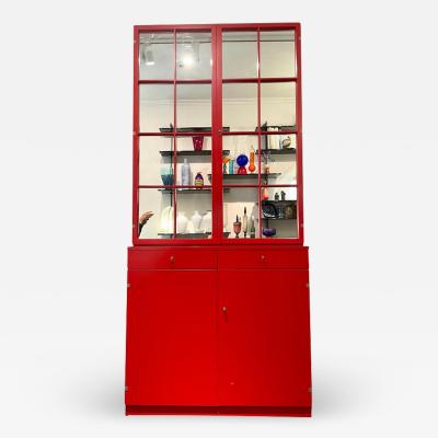 Rudolf Frank Mid Century Modern Cabinet in Red by Rudolf Frank