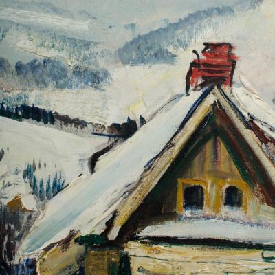Rudolf Jacobi Rudolf Jacobi German 1889 1972 A snow covered village oil on canvas 
