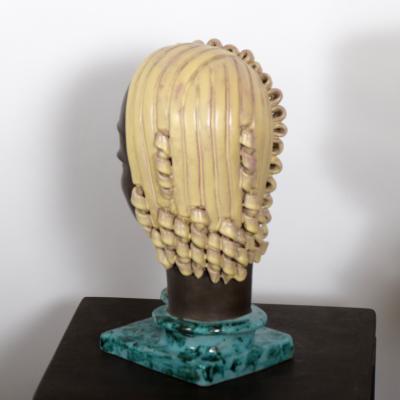 Rudolf Kn rlrlein Art Deco Womans Head iRudolf Kn rlein for Goldscheider Vienna Austria 1930s