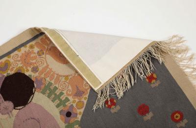 Rudolf Livora Art Nouveau Tapestry Rug Girl With Flute 