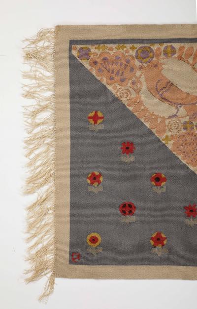 Rudolf Livora Art Nouveau Tapestry Rug Girl With Flute 