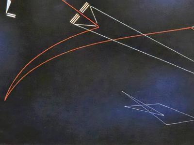 Rudolf Von Huhn Rudolf von Huhn Kites and Gusts 1955 Goauche on Paper