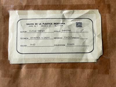 Rufino Tamayo Framed Mexican Watercolor on Paper Attributed to Rufino Tamayo